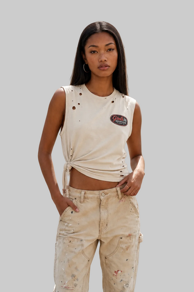 Girls Motor Club Distressed Tee